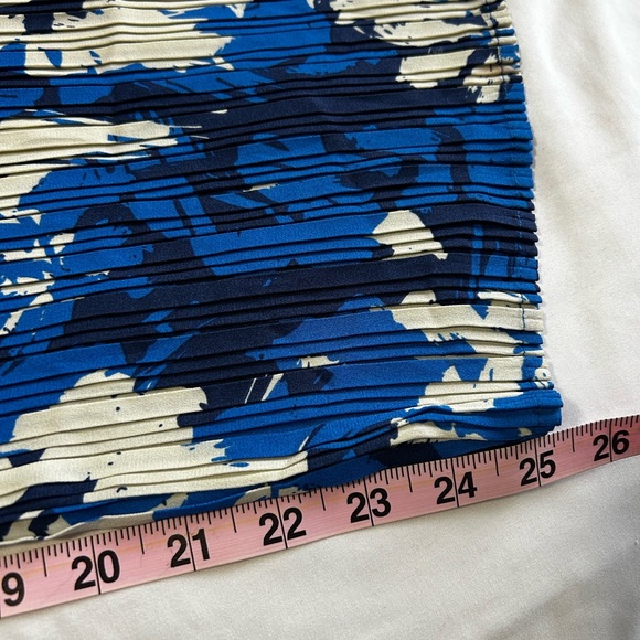 Joie Accordion Pleated Blue Floral Wide-Leg Pull On Pants - Picture 7 of 8